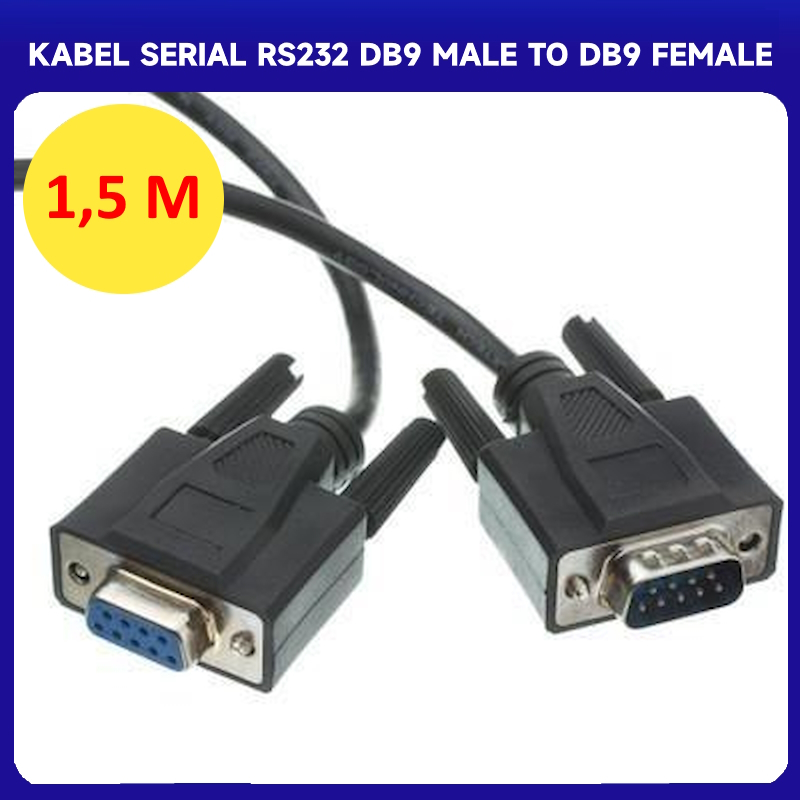 Jual Kabel Serial RS232 DB9 9 PIN Male To DB9 Female 1,5 Meter Hitam ...