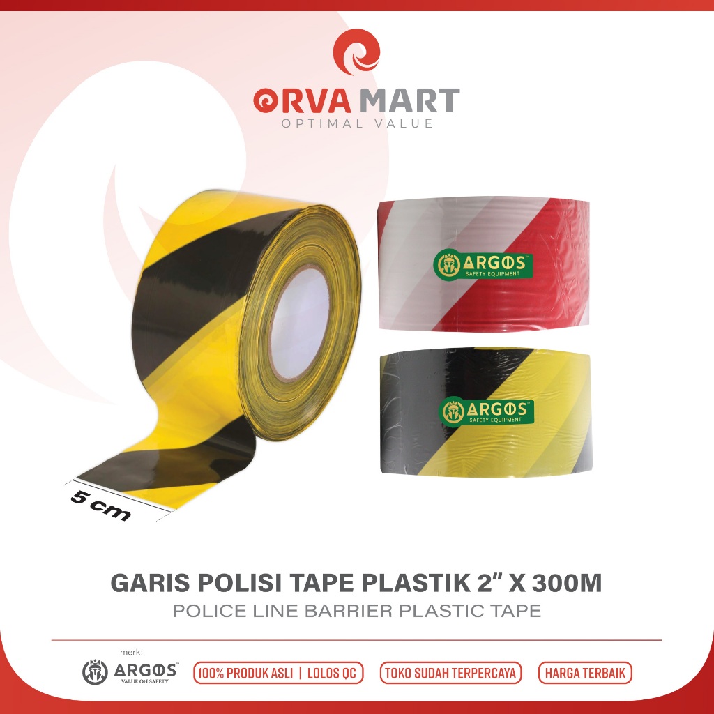 Jual Garis Polisi Police Line Kuning Hitam / Merah Putih 2 Inch x 300 ...