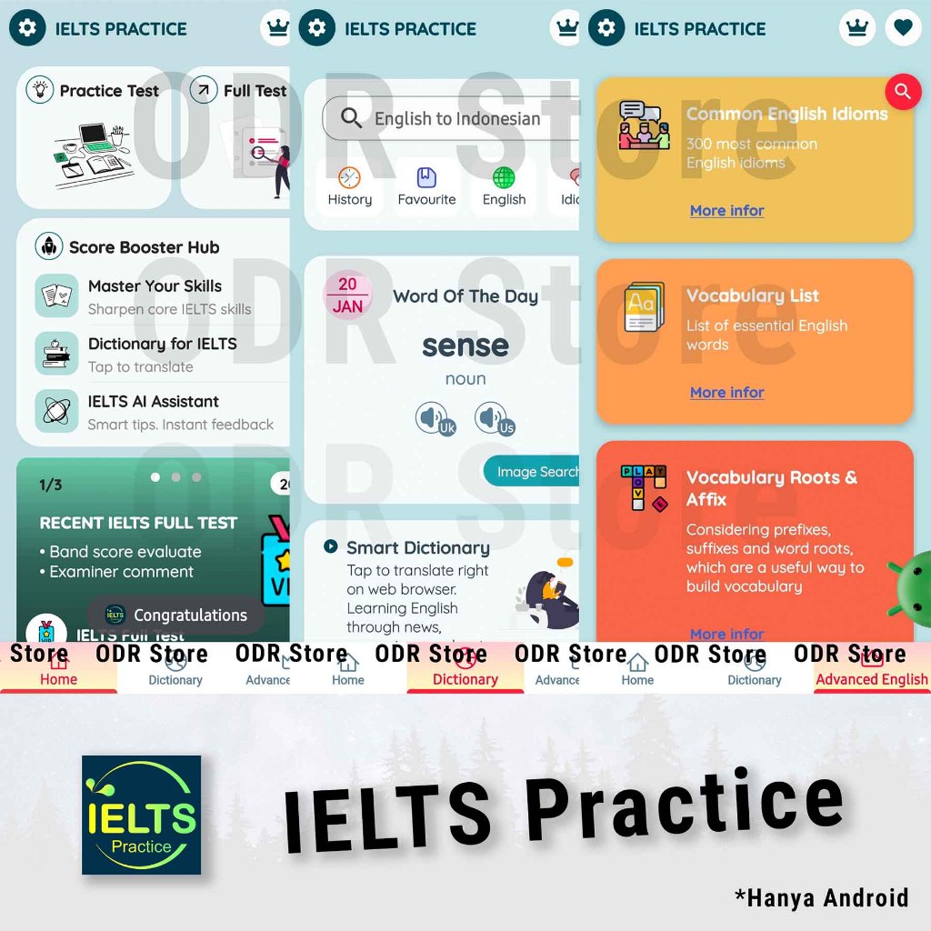 Jual IELTS Practice Premium Lifetime Android latihan IELTS lengkap ...