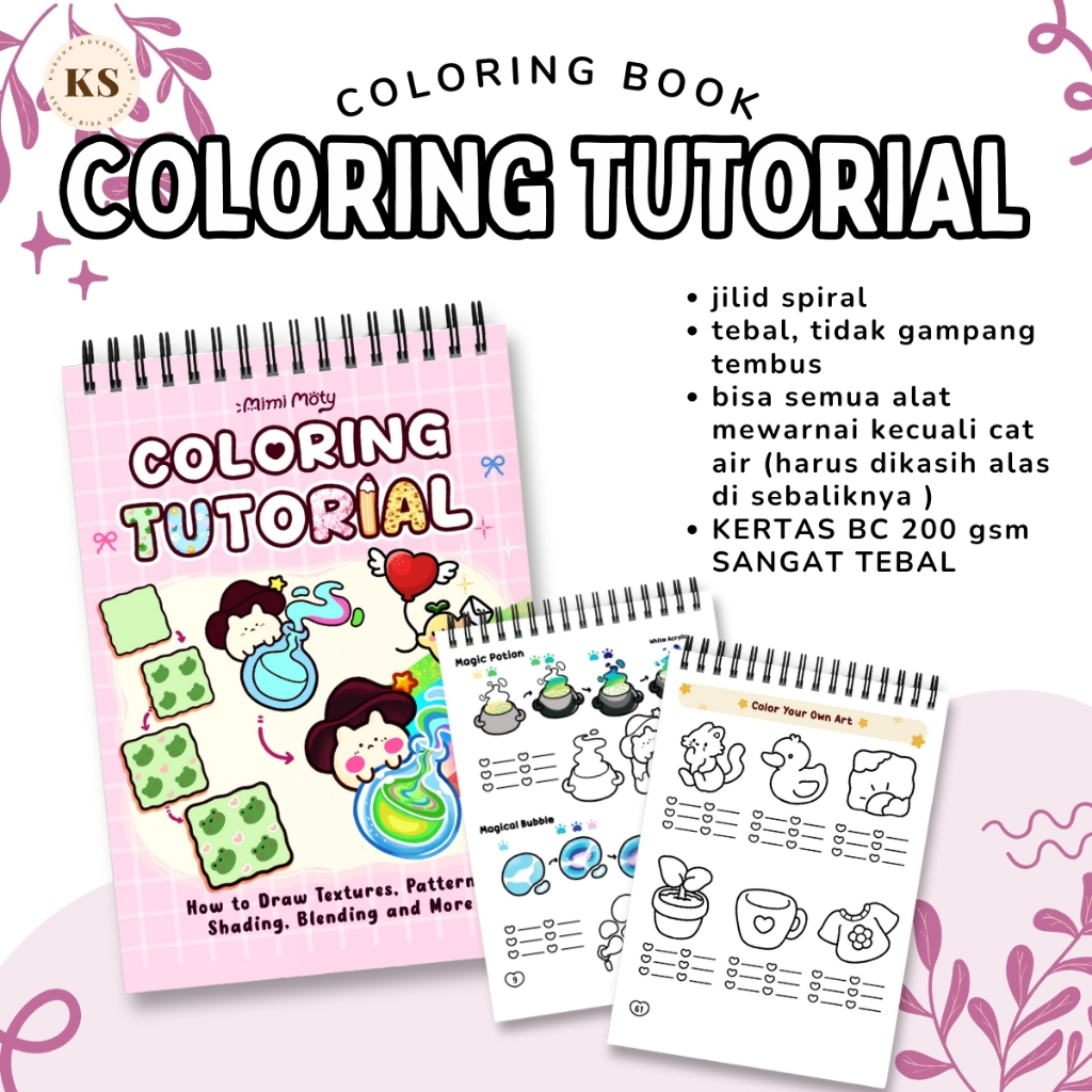 Jual COLORING TUTORIAL Coloring Book for Adults and Kids Coloring ...