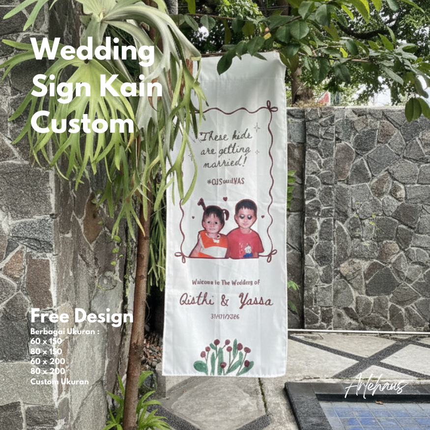 Jual WEDDING SIGN KAIN CUSTOM | BANNER KAIN WEDDING | UKURAN LENGKAP ...