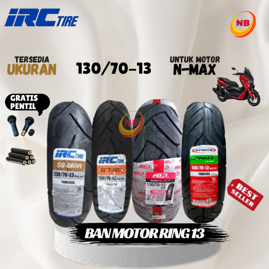Jual BAN TUBLES IRC SCT OO7 ( 130/70 - 13 ) TUBELESS MOTOR PCX 160