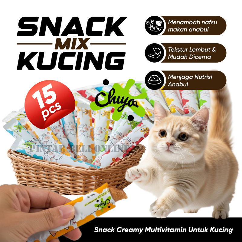 Jual Paket Snack Kucing Mix Isi 15pcs Cemilan Kucing Harian / Snack ...