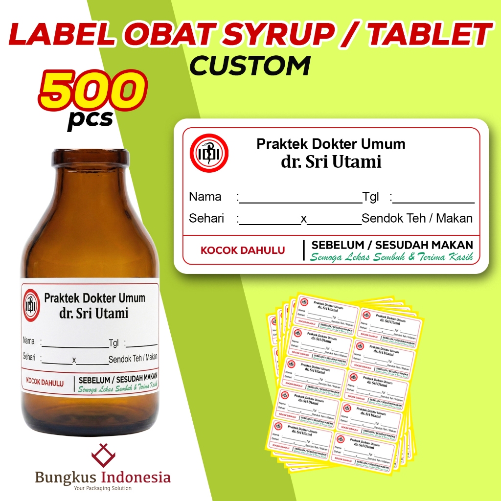 Jual LABEL STIKER OBAT SYRUP / LABEL OBAT /LABEL OBAT SIRUP/LABEL SYRUP ...