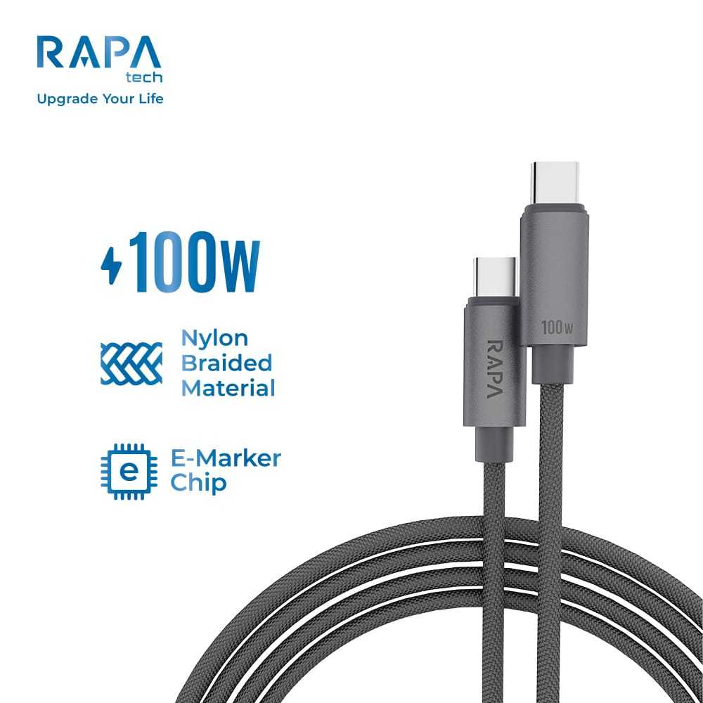 Jual RAPAtech LINE FLASH Cable 100W Fast Charging (USB-C TO USB-C ...