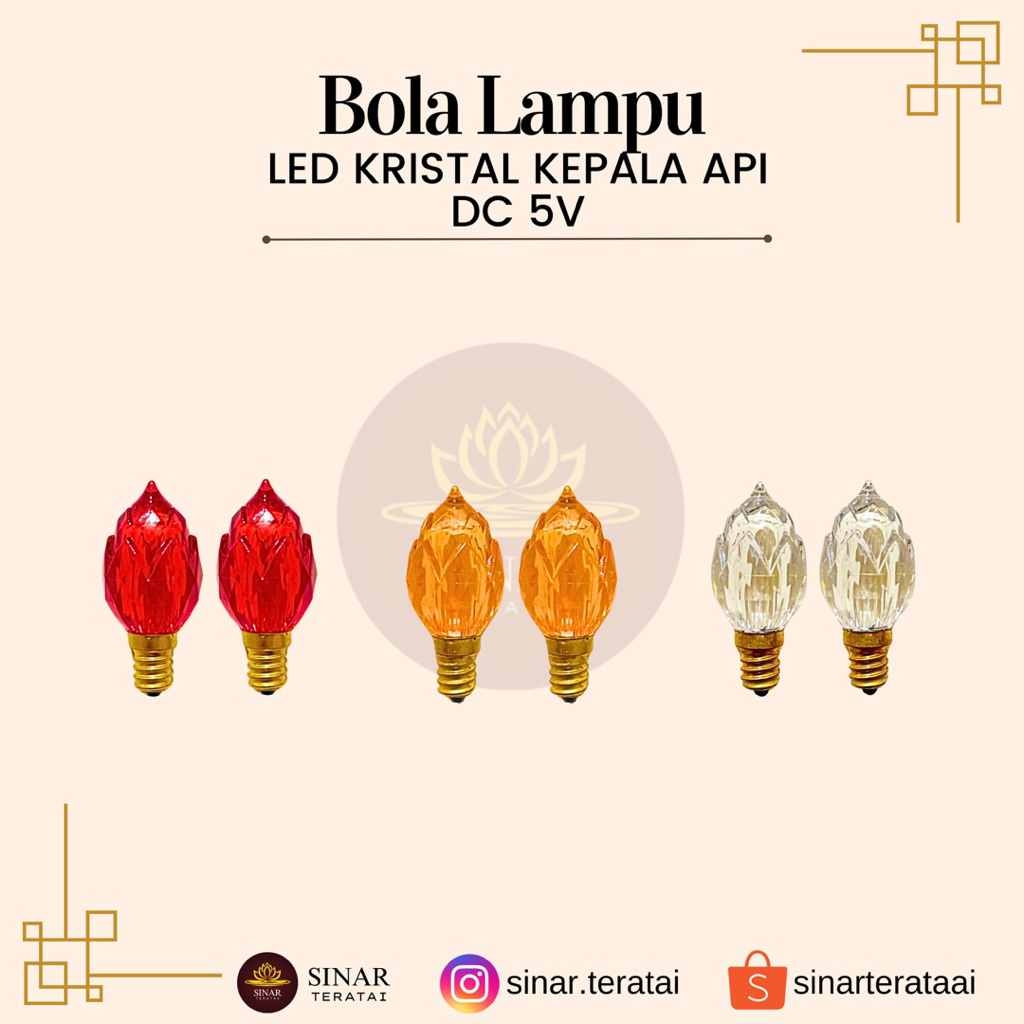Jual Alat Sembahyang - Bola Lampu LED Kristal Kepala Api DC 5V | Shopee ...