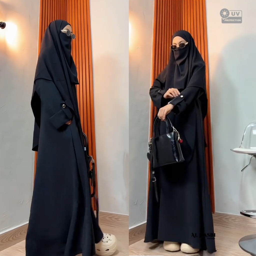 Aliyah Abaya Anti UV Desain Turki Kaftan Lebaran Gamis khadijah Arab Umroh Haji By Al Hasbi