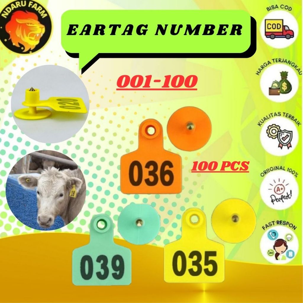 Jual Eartag Kambing Domba 100pcs Ear Tag Sapi Penanda 100 pcs Anting ...