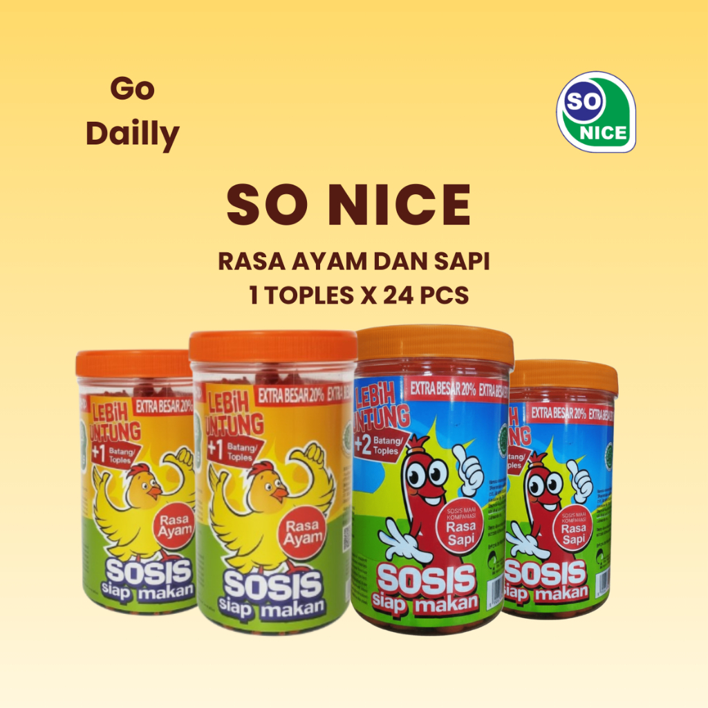 Jual SOSIS SO NICE SIAP MAKAN RASA AYAM DAN SAPI ORIGINAL ECERAN 1 ...