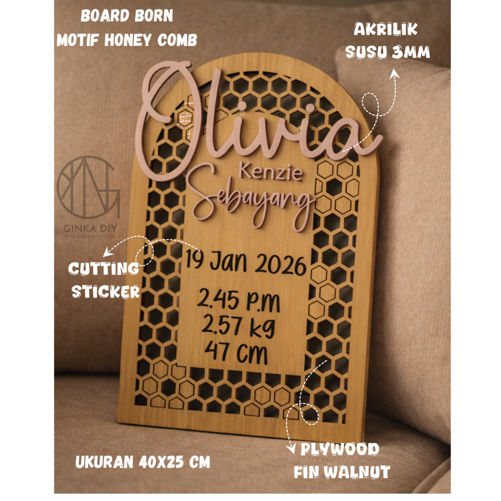 Jual Papan Nama Biodata Bayi Kado Kelahiran Newborn Baby Letter Board ...