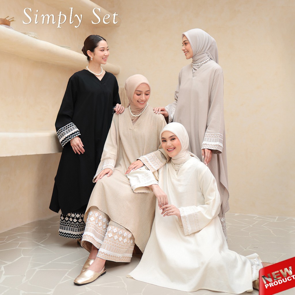 Jual NUNA Simply Set | Setelan Baju Wanita Katun Bordir Raya Series ...