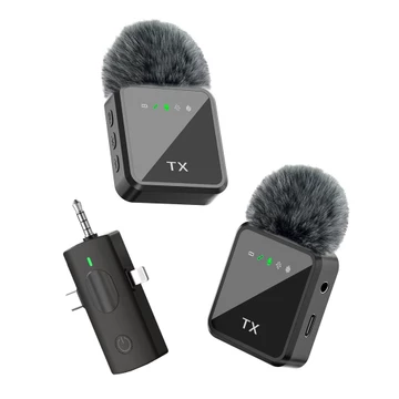 Blazer K6 Wireless Microphone Clip On Mic Lavalier Microphone Wireless Plug Play Dengan LED