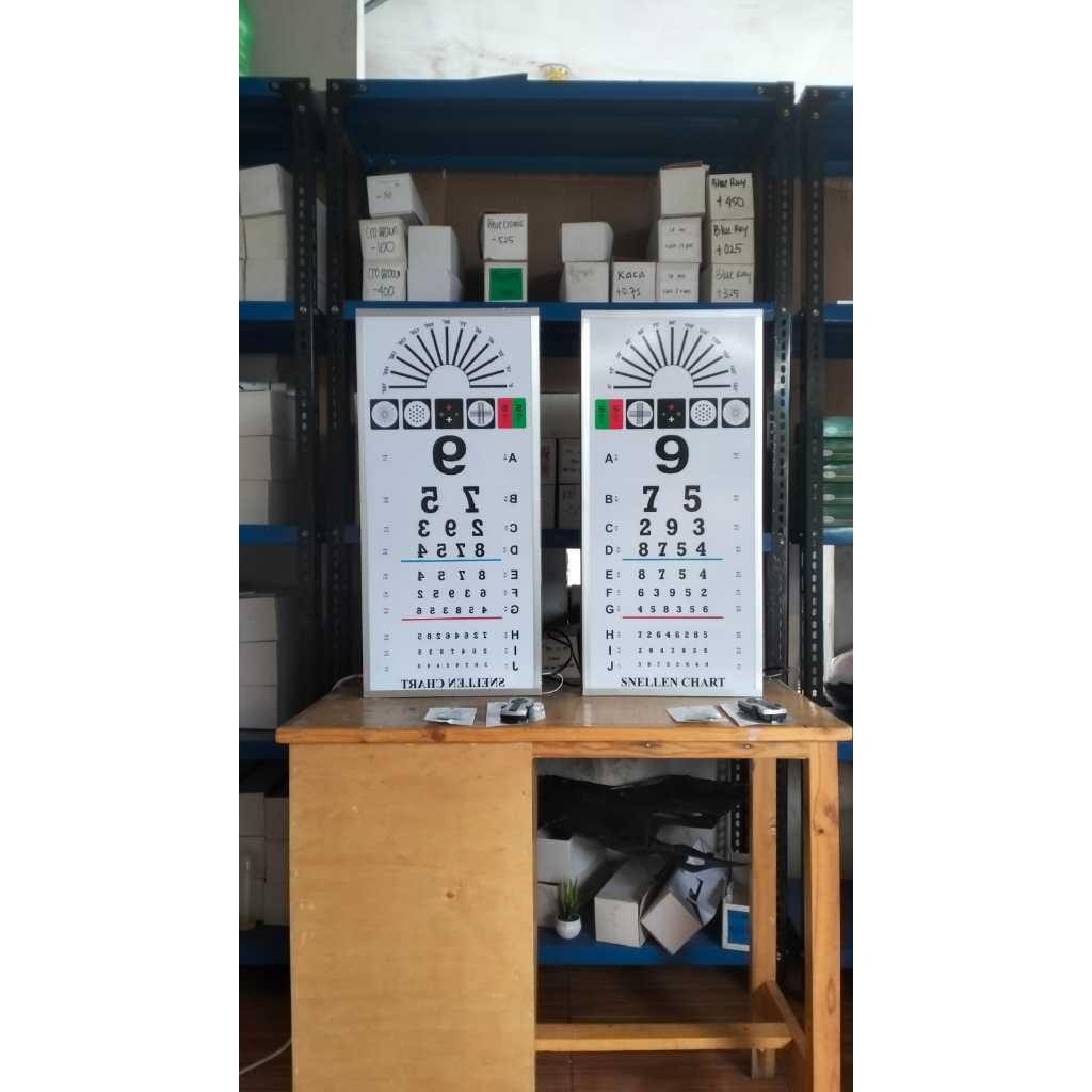 Jual snellen chart elektrik angka/snellen chart 6 meter/alat tes mata ...