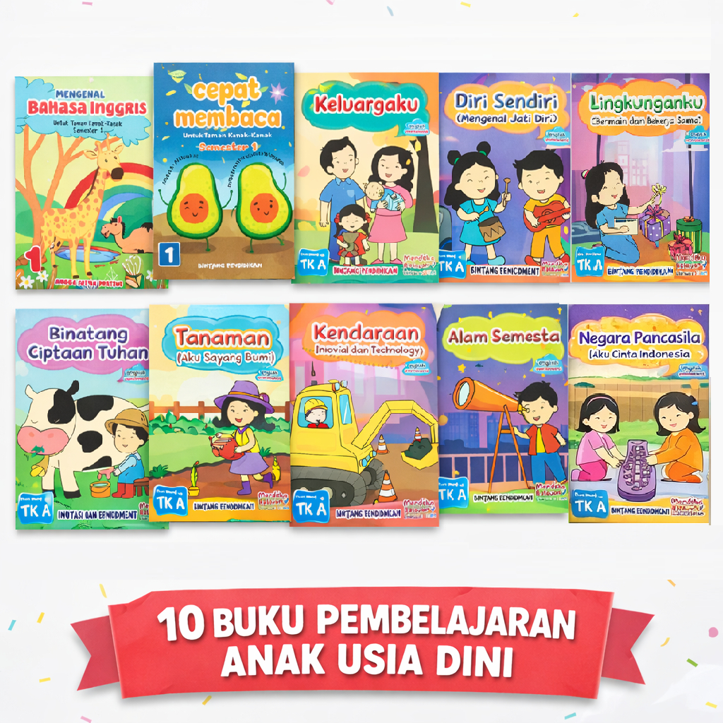Jual Paket Buku TK A Kurikulum Merdeka 10 Buku Tematik Buku Belajar ...