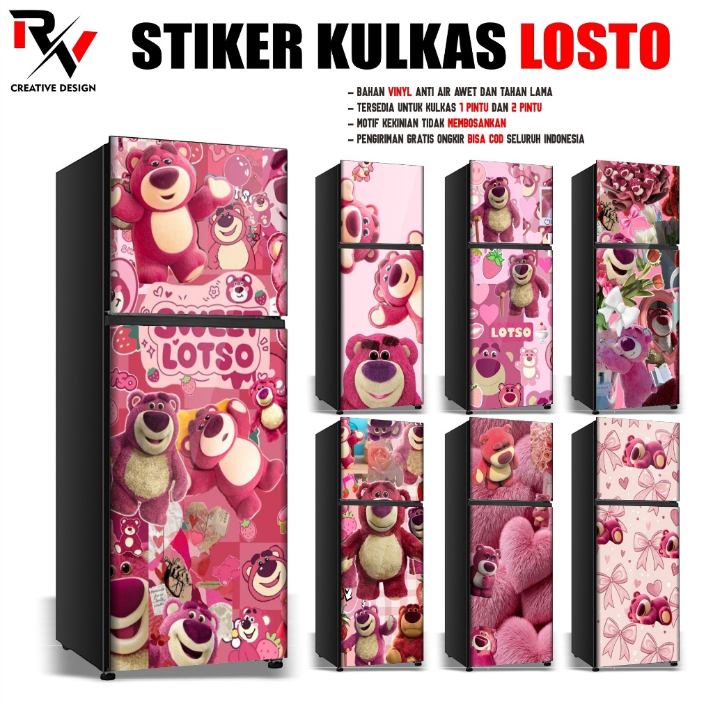 Jual Stiker Kulkas 1 Pintu dan Sticker Kulkas 2 Pintu Motif Lotso Lucu ...