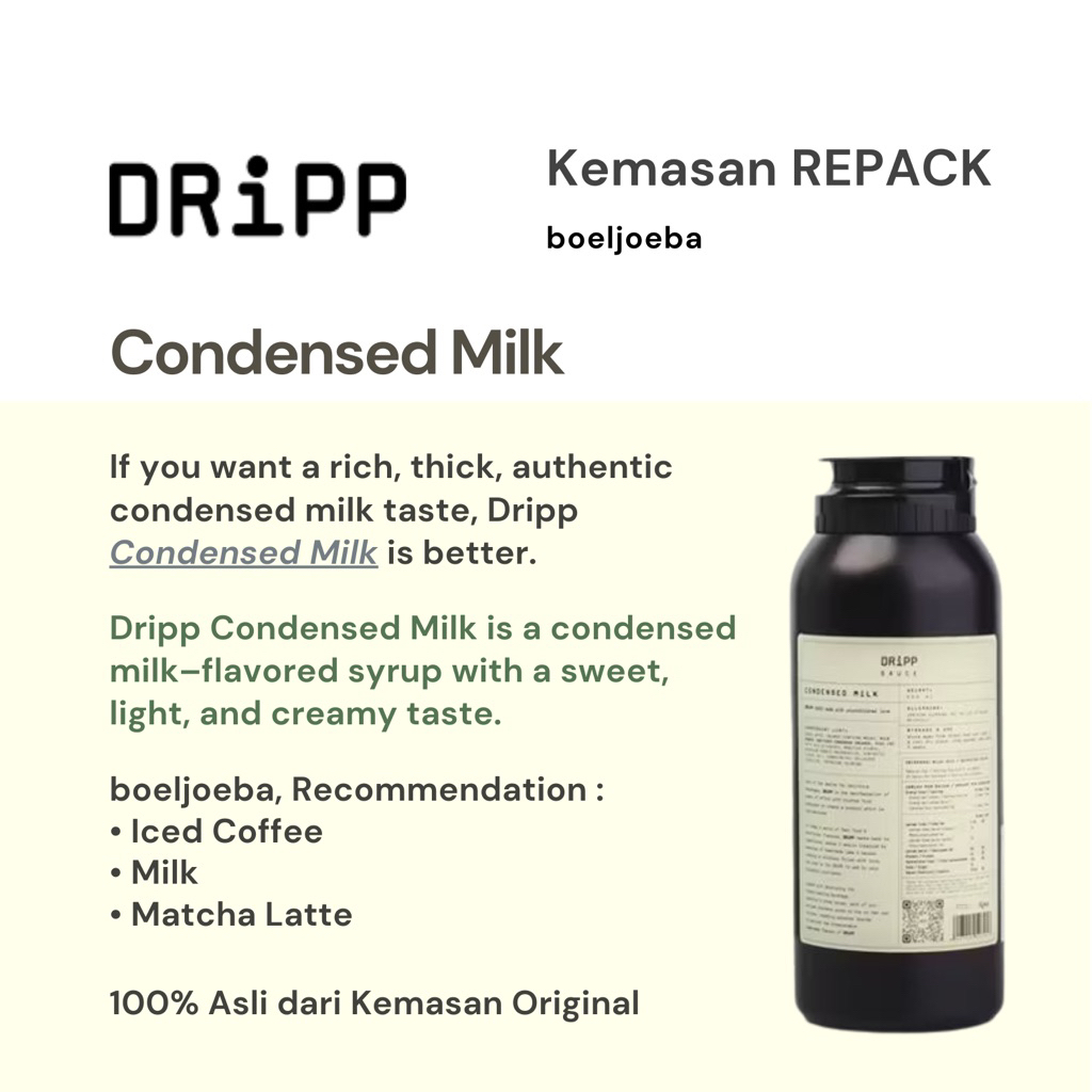 Jual Dripp - Condensed Milk Sauce Repack [30, 50, 100] g | Shopee Indonesia
