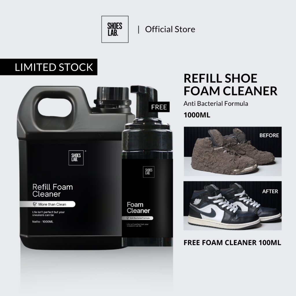 Jual SHOESLAB - Refill Shoe Foam Cleaner 1 Liter FREE 1 Foam Cleaner ...