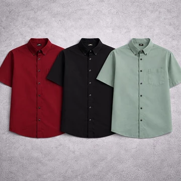 Kemeja Polos 3in1 Pria Slim Fit Casual Formal Ready Banyak Warna