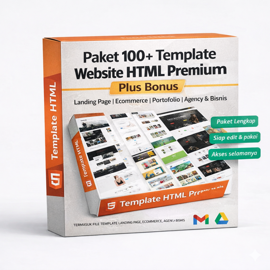 Paket 100+ Template Website HTML Premium Plus Bonus | Landing Page Ecommerce Portofolio Agency & Bisnis