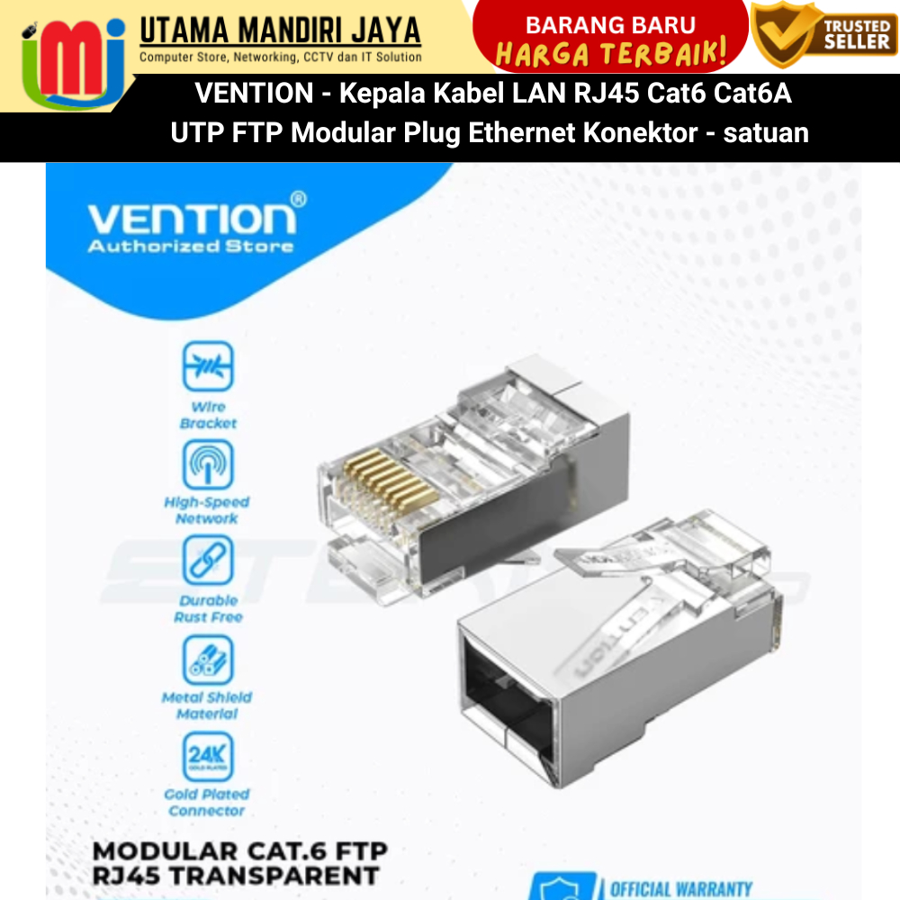 Jual VENTION - Kepala Kabel LAN RJ45 Cat6 Cat6A UTP FTP Modular Plug ...
