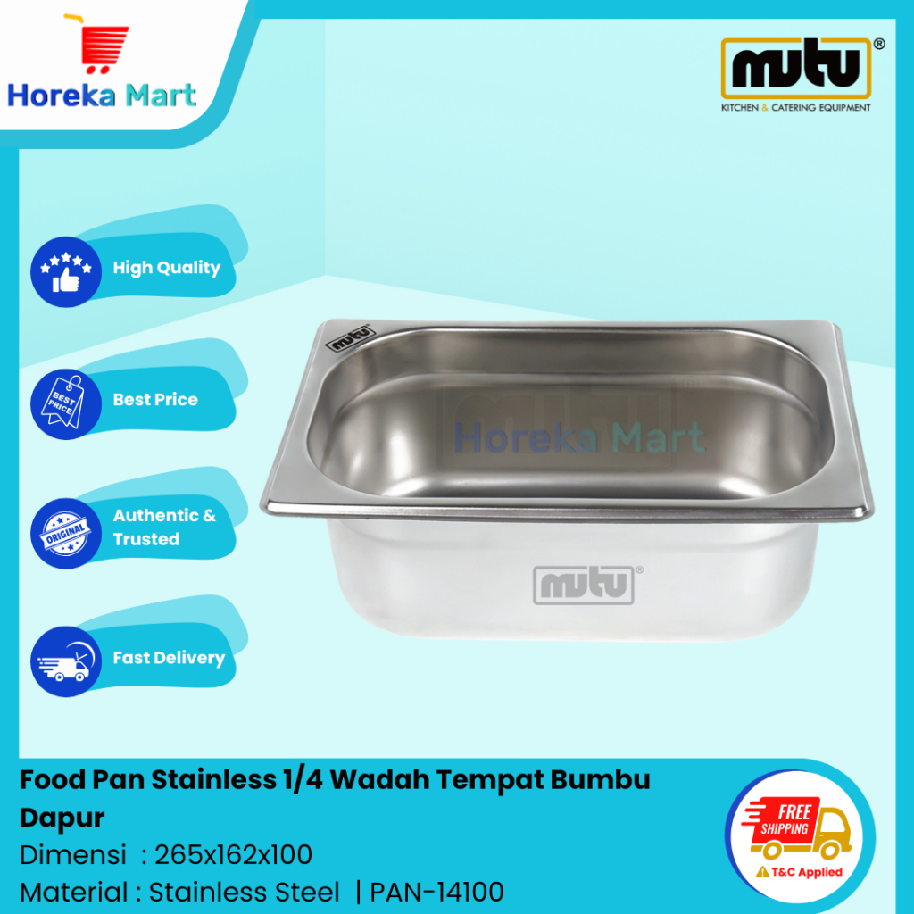 Jual Food Pan 1/4 Kedalaman 10 Cm Stainless Steel Mutu PAN-14100 ...