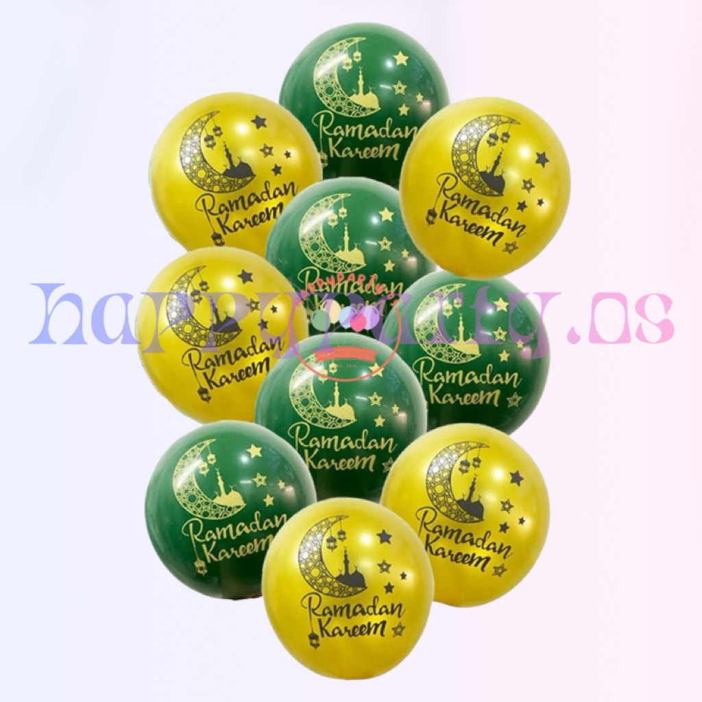 Balon Latex Ramadan / Idul Fitri / Lebaran 12inchi