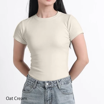 Awsome Kaos Polos Perfect Fit Premium Cotton Cloud Women Fitted Tshirt