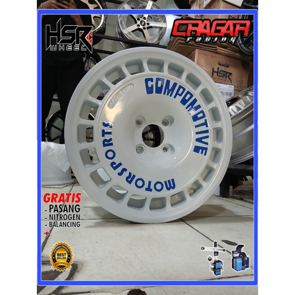 Jual Velg Mobil Rally Compomotive R15 Lubang 4 Untuk Corolla Brio Avega ...