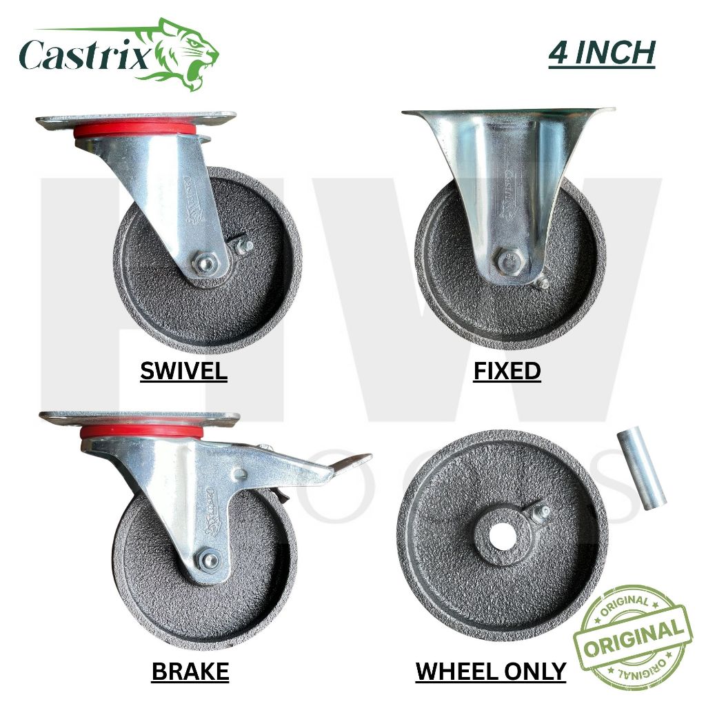 Jual Roda Besi Troli Rak Etalase Tapak Hidup Mati Rem Roda Saja 4 Inch ...