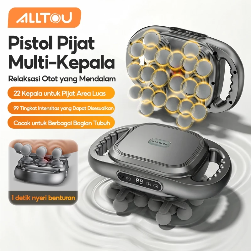 ALLTOU Pistol Pijat Elektrik 22 Kepala Getar