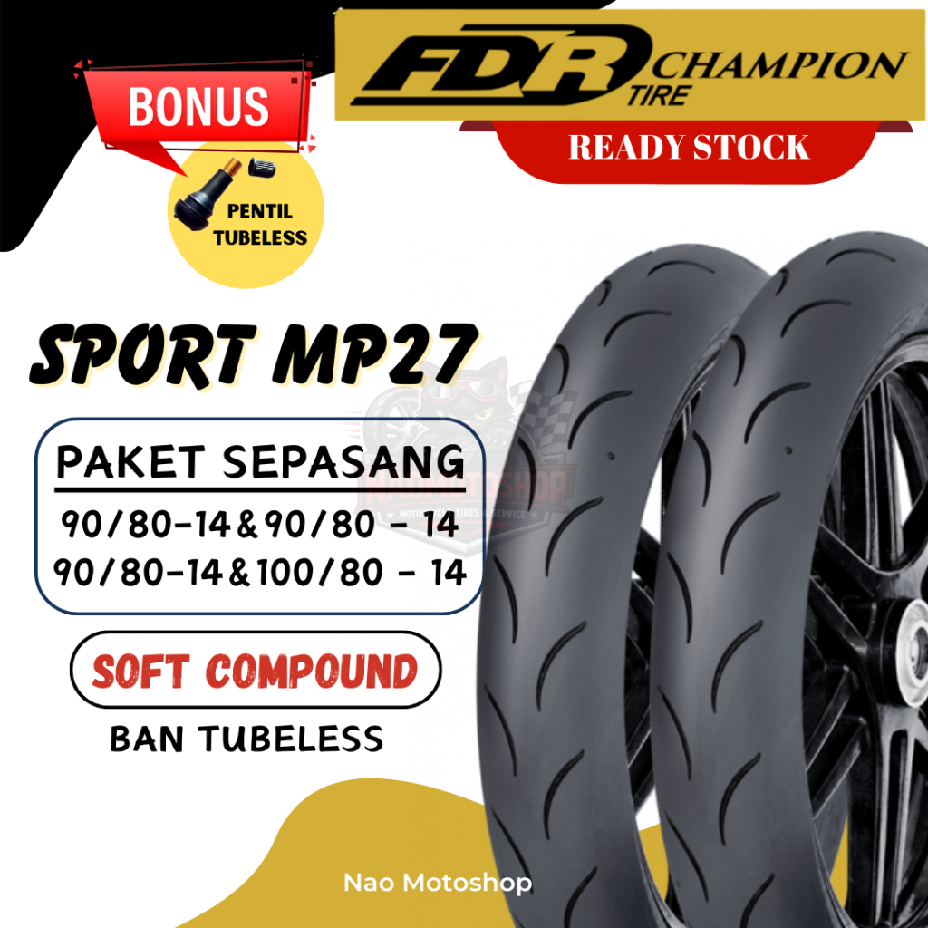 Jual [PAKET SEPASANG] BAN TUBELESS FDR MP27 SOFT COMPOUND RING 14 ...