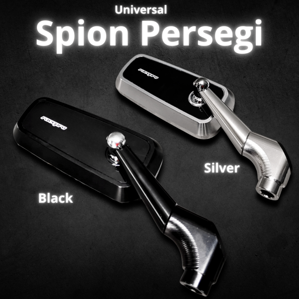 Jual Spion Persegi Kotak Spion Cnc Chrome Silver / Hitam Universal ...