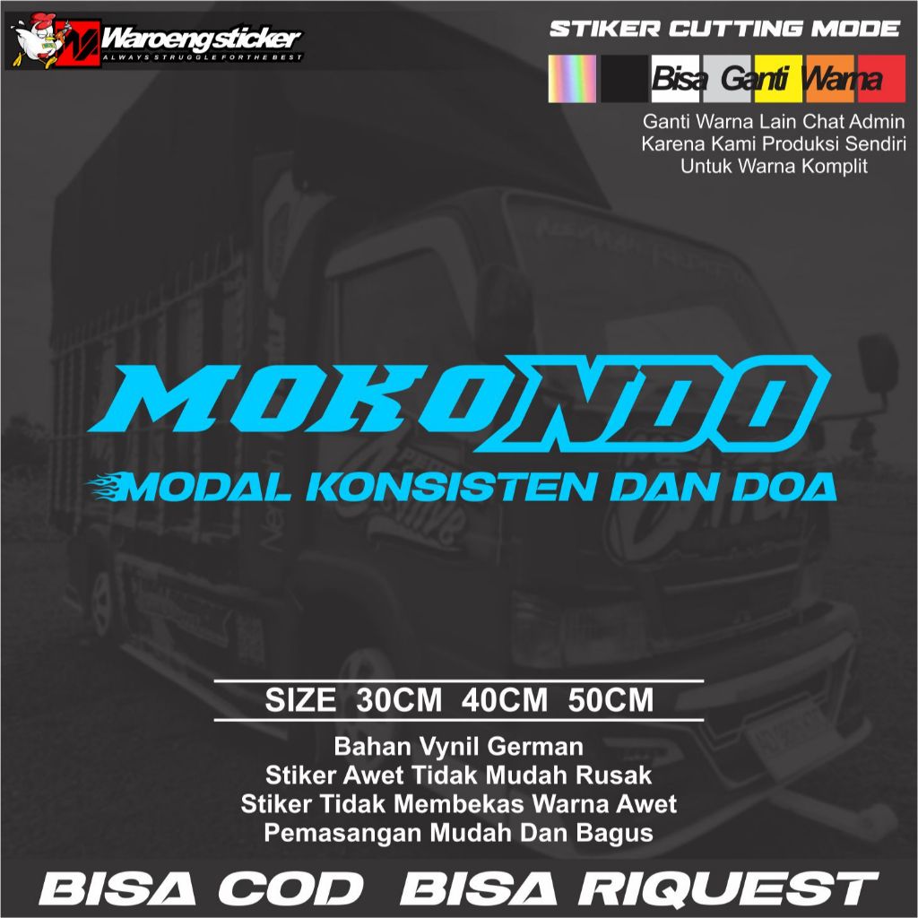 Jual Stiker kaca MOKONDO MODAL KONSISTEN DAN DOA cutting variasi kaca ...
