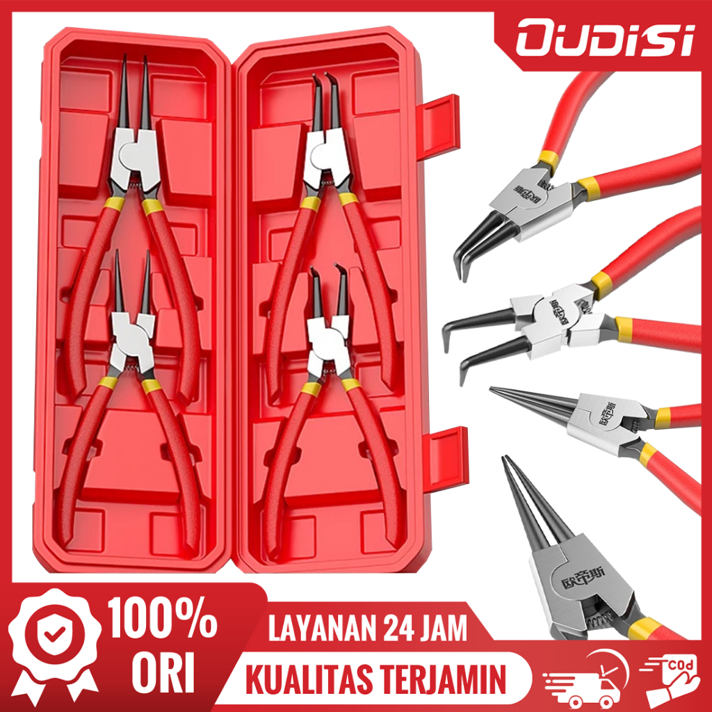 Jual Oudisi tang snap ring 1 set 9 inch / 7 inch 4pcs tang set lengkap ...