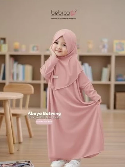 Model abaya batwing anak terbaru bahan adem di Shopee