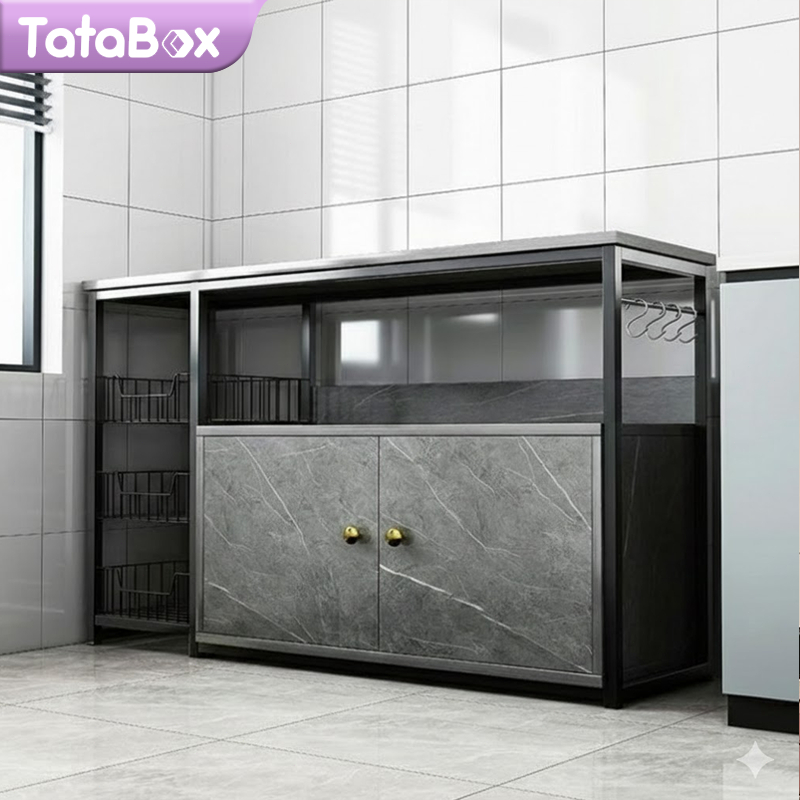 Meja Dapur /Rak Dapur Susun Minimalis /Rak Oven Microwave Murah /Meja Kompor 2 Tungku /Lemari Dapur