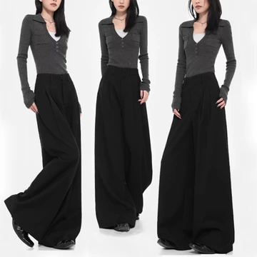Celana Kulot Wanita Wide Leg Motif Garis Elegan Bahan Lembut Nyaman Desain Longgar Trendy OOTD