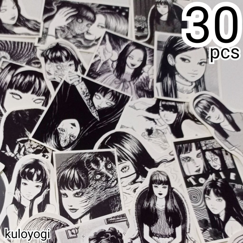 Jual Stiker Tomie Kawakami Junji Ito Anime HORROR Manga Black and White ...