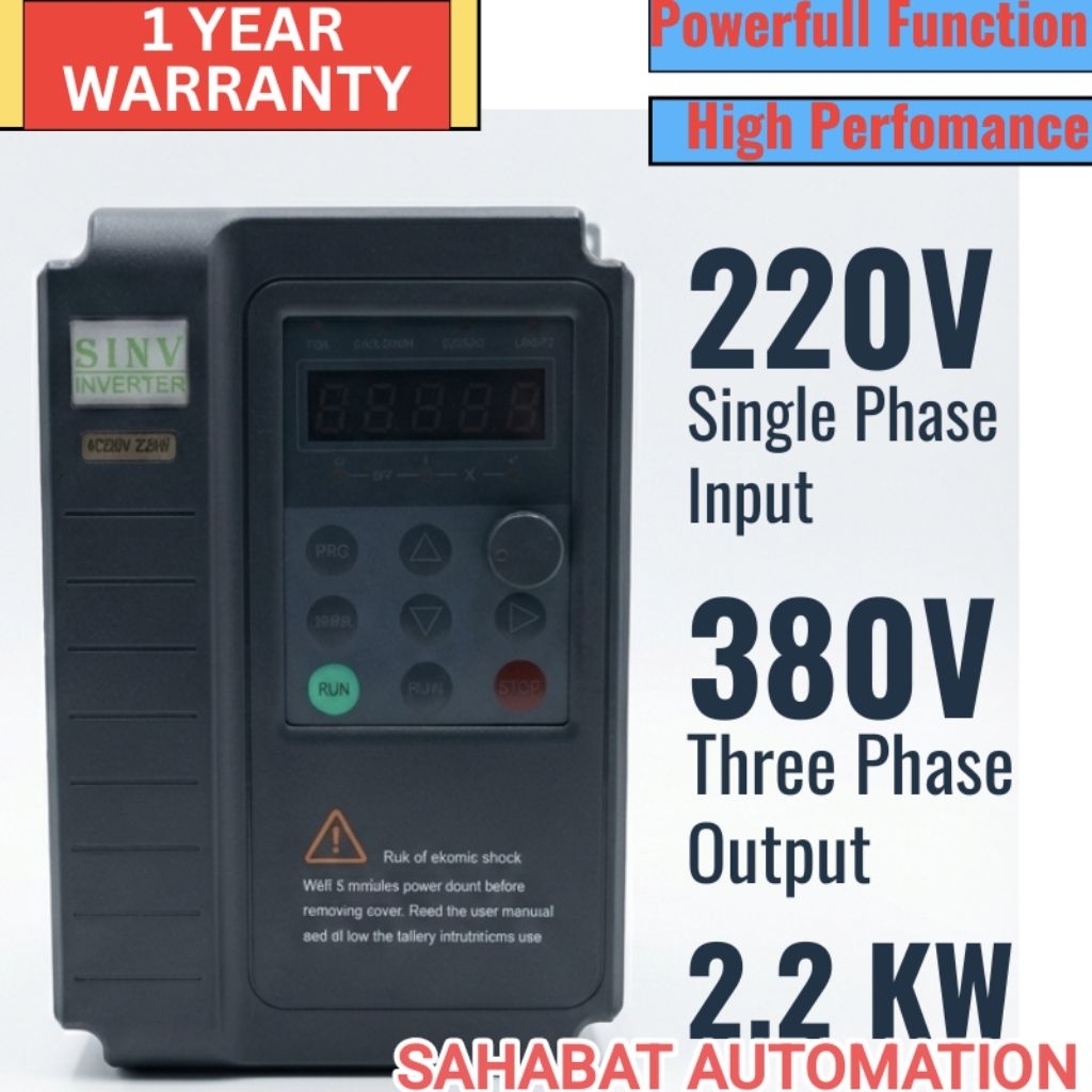 Jual Inverter motor 220V to 380V 2,2 kw motor 3 HP 1 phase 220V ke 3 ...