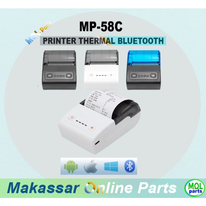 Jual Printer Kasir Mini Thermal Bluetooth POS Sistem Printer Resi 58mm ...