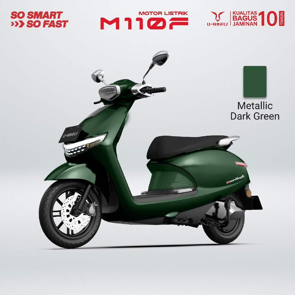 Uwinfly M110F Motor Listrik Range 100km Smart U-Connect 3000 Watt Li 74v/30Ah Quick Charge Fast Swap