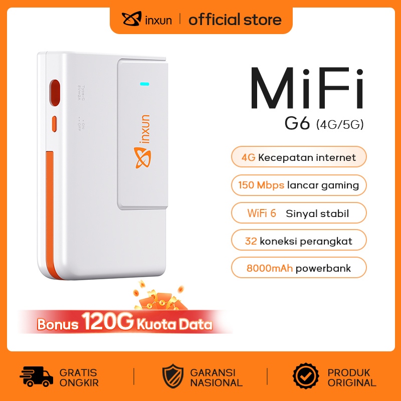 Jual XINXUN G6 Pocket Wifi 4G LTE Powerbank 8000mAh WiFi6 32 Perangkat ...