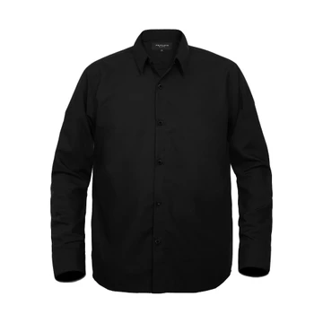 Heyplain Kemeja Hitam Lengan Panjang Slimfit Kemeja Pria Lengan Panjang