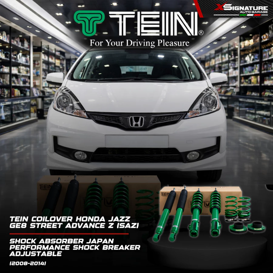 TEIN Coilover Honda Jazz GE8 (2008-2014) Street Advance Z (SAZ) Shock Absorber Japan Performance Shock Breaker Adjustable Low High & Damping Force