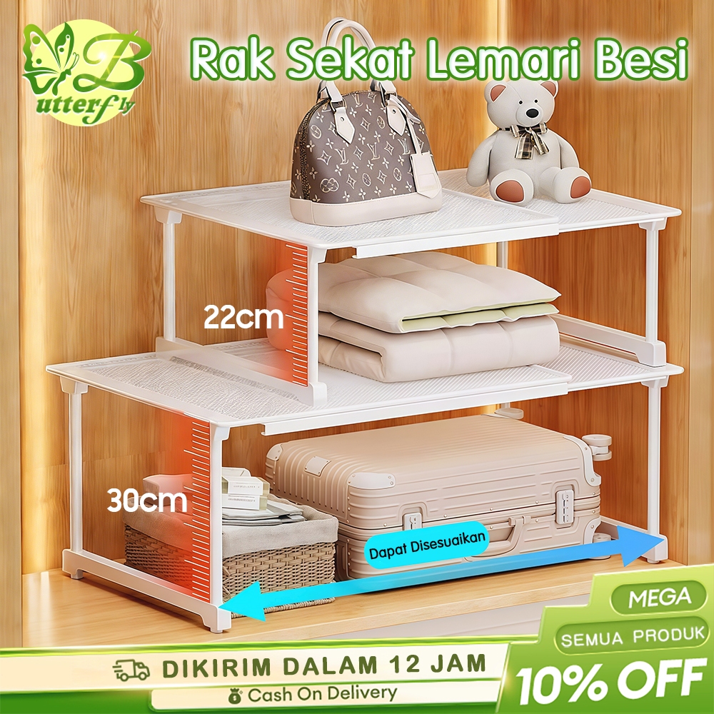 Jual [Sistem Telescopic] Wardrobe Divider Rak Sekat Lemari Baju Besi ...