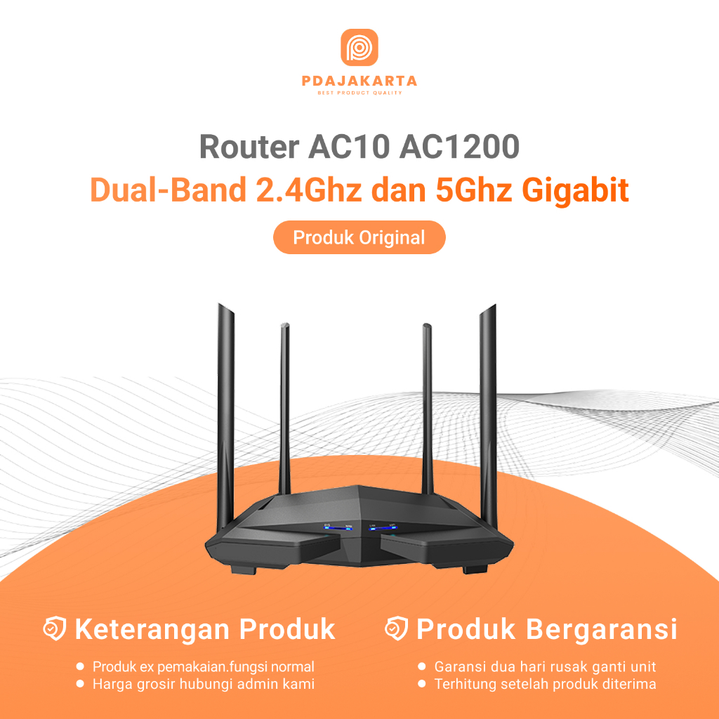 Jual Router Tenda AC10 AC1200 MU-MIMO Dual-Band Gigabit Wireless WiFi ...