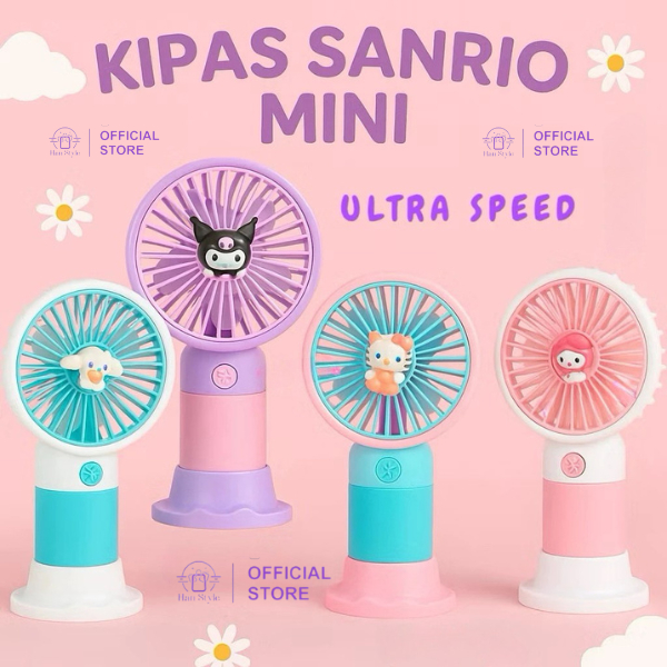 [HS] Kipas Angin Karakter Mini Portable USB Genggam Kipas Angin Stand Kipas Angin Lucu Cute
