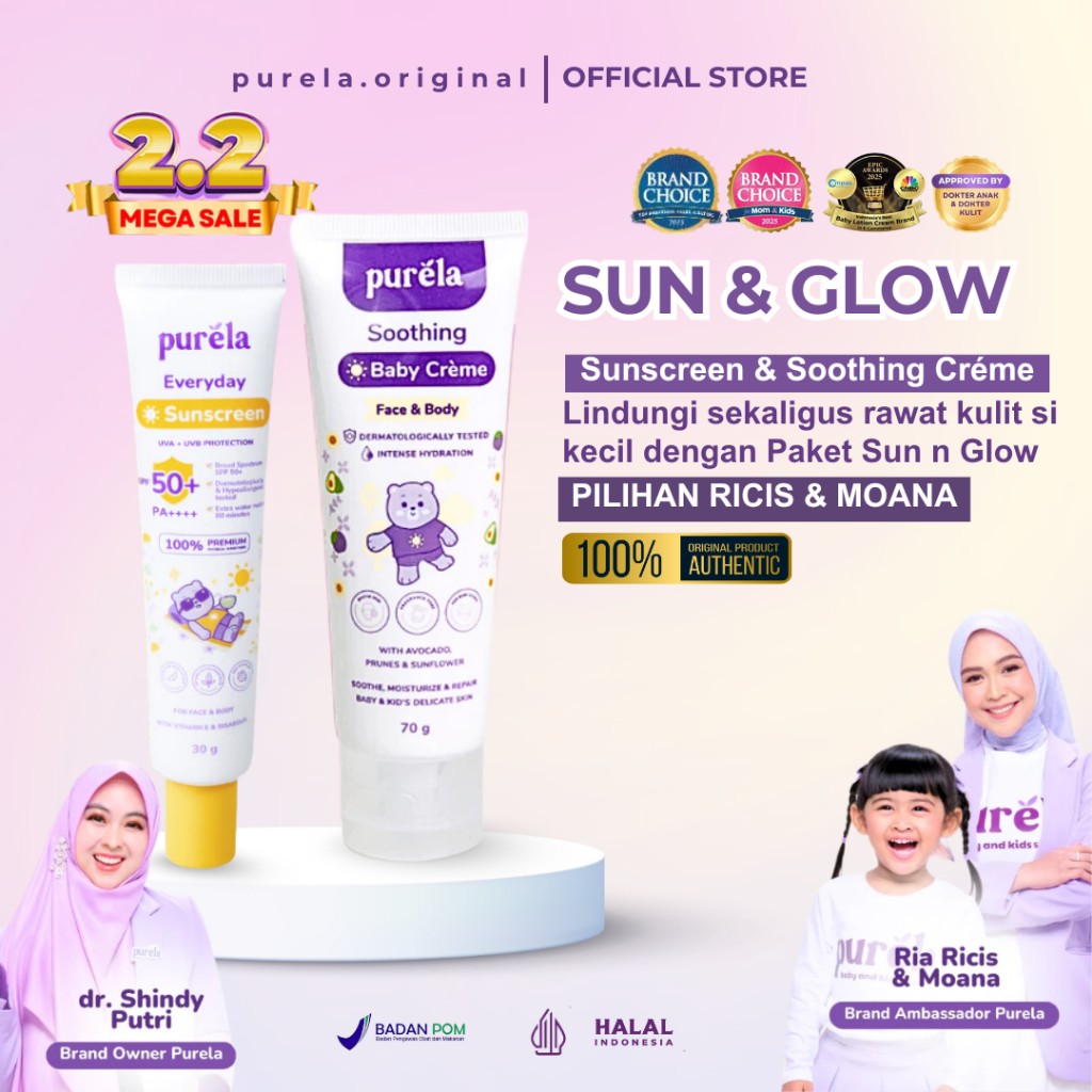 Jual [PILIHAN RICIS & MOANA] PURELA SUN N GLOW Everyday Sunscreen SPF ...
