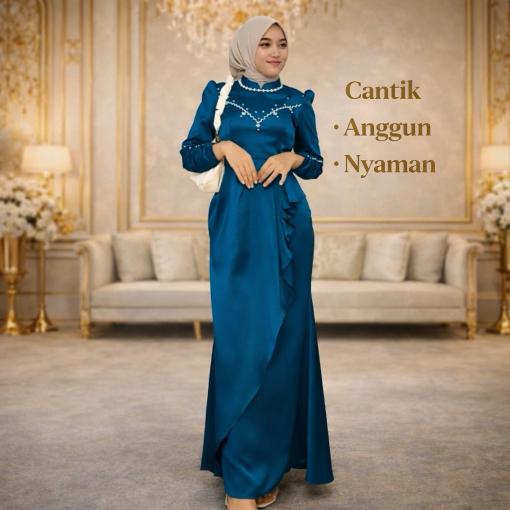 Jual BESTSELLER! Rashiqa Dress Elegan Slim Fit – Gaun Lebaran Kondangan ...