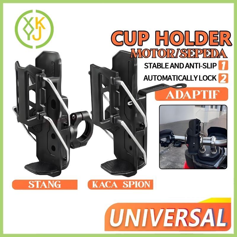 XYKJ Tempat Botol Motor Touring Braket Cup Holder TempatBotol Minum Sepeda Motor Universal Anti Slip